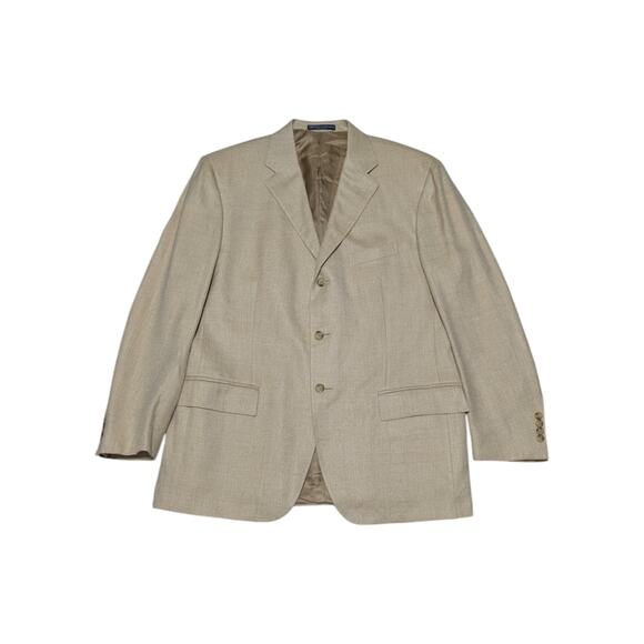 Vintage Polo Ralph Lauren Silk Flax Virgin Wool Herringbone Blazer Suit Jacket
